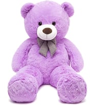 90 cm Papyonlu Peluş Ayıcık - Premium Pelüş Ayı (Lila)