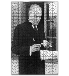Cakapuzzle Atatürk Smokinli Kahve Sigara Puzzle Yapboz MDF (Ahşap) (255 Parça)