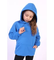 Toontoy Kız Çocuk Kanguru Cepli Sweatshirt (Saks)