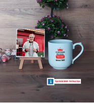 Dedeye Hediye Fotoğraflı Dekoratif Taş, Kupa Bardak Beyaz HediyeDedeye Babalar Günü Hediyesi (Model 5)