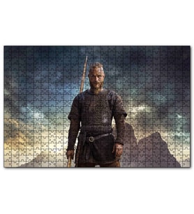 Cakapuzzle Vikingler Kayalıklar ve Bulutlu Ragnar Lodbrok  Puzzle Yapboz MDF (Ahşap) (500 Parça)