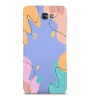 PrintiFy Samsung Galaxy J7 Prime 2 Lansman Kılıf Karışık Renkler Tasarımlı İçi Kadife Kapak (Lila)