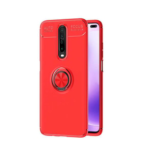 Xiaomi Redmi K30 Kılıf Yüzüklü Magnetli Ravel Case (Kırmızı)