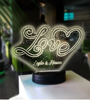 Sevgiliye Özel Love Led Gece Lamba Hediyesi (Beyaz)