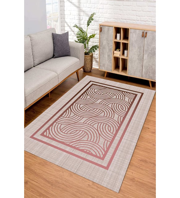Dijital Kaymaz Taban Yıkanabilir Renkli Salon Halısı Mutfak Halısı Yolluk ND-SD-834 (Pembe)