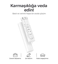 F0H7 7 in 1 Çok işlevli Type-C, USB, Micro Lighting Port, Seyahat Seti iPhone, Android, PC Çevirici (Beyaz)