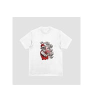 Unisex Siyah Yılbaşı  Noel Style Baskılı Oversize T-shirt (Beyaz)