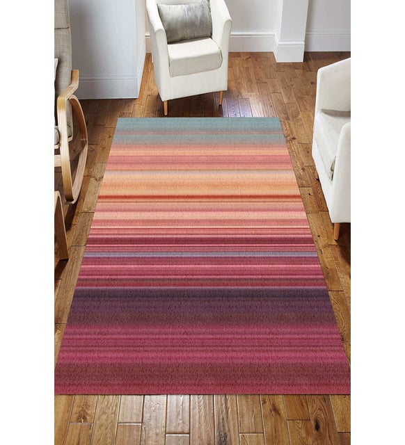 Dijital Kaymaz Taban Yıkanabilir Salon Halısı Mutfak Halısı Koridor Halısı Yolluk ND-HS-389 (Bordo)