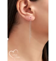 ZİNCİR KÜPE ASANSÖR MODEL GOLD, GÜMÜŞ VE ROSE RENK 925 AYAR GÜMÜŞ KÜPE (Gümüş)