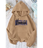 Nostalgia Baskılı Unisex Oversize Sweatshirt (Bej)