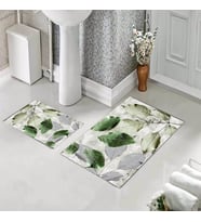 Banyo Halısı Ikili Klozet Takımı Kaymaz Tabanlı (60 xm x 100 cm + 40 cm x 60 cm)  (Yeşil)