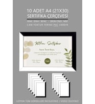 10 Adet A4 Çerçeve - Mdf Çerçeve - Fotoğraf Çerçevesi - 21x30 Sertifika Çerçevesi (Siyah - Beyaz)