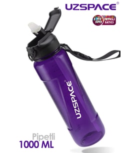 Uzspace FiftyFifty PİPETLİ 1000ml -Büyük Boy- Tritan Su Matarası