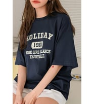 Unisex Holiday Baskılı Tasarım Tshirt (Lacivert)