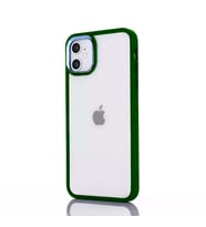 Ally iPhone 12 - 12 Pro 6.1inç Kılıf Parlak Renkli Çerçeveli Ultra Lüx TPU Silikon Kılıf (Yeşil)