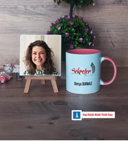 Sekretere Hediye Fotoğraflı Dekoratif Taş, Kupa Bardak Beyaz Hediye (Model 6)