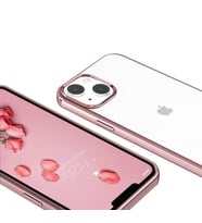 Apple iPhone 13 Mini Kılıf Kenarları Renkli Lüx Pixel Kapak (Pembe)