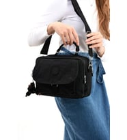 Elde Tutma Kadın Çapraz Askılı Postacı Çanta 571 Collection Kılinkır Kumaş Omuz Çantası 25*20 Cm   (Siyah)