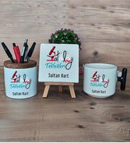 Patoloji Teknikeri Hediye Sepeti Kupa Bardak T Kulplu, Kalemlik ve Dekoratif Taş Tıp Bayramı Hediyesi (Model 6)