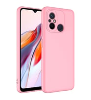 Xiaomi Redmi 12C Kılıf Kamera Korumalı iÇi Süet Dokulu Lansman Tipi Silikon (Pembe)