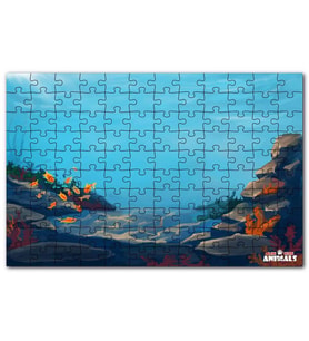 Cakapuzzle Okyanus Dibinde Turuncu Balıklar Kum Kaya Puzzle Yapboz MDF (Ahşap) (255 Parça)