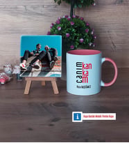 Arkadaşa Hediye Fotoğraflı Dekoratif Taş, Kupa Bardak Beyaz Hediye (Model 6)