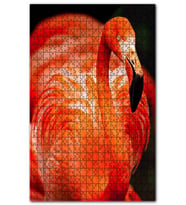 Cakapuzzle Zarif Flamingo Siyah Arkaplan Puzzle Yapboz MDF (Ahşap) (1000 Parça)