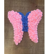 17X17 CM KADİFE PELUŞ KELEBEK APLİKE DİKİŞ AKSESUARI (Pembe)