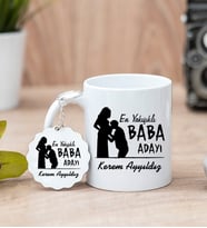 En Yakışıklı Baba Adayı  Kupa Bardağı ve Anahtarlık Hediye Seti (Model 5)