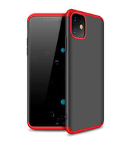Apple iPhone 11 GKK Uyumlu Kılıf 360 Derece Tam Koruma (Kırmızı-Siyah)