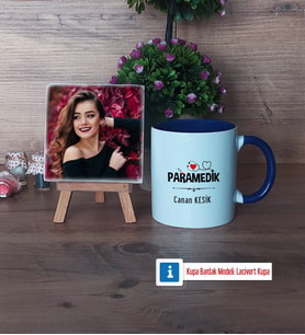 Paramedik Fotoğraflı Dekoratif Taş, Kupa Bardak Beyaz Hediye (Model 3)