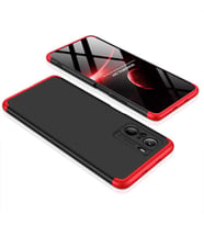 Xiaomi Poco F3 Kılıf  Kamera Çıkıntılı 360 Tam Koruma Ays (Siyah-Kırmızı)
