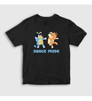 Presmono Unisex Çocuk Beyaz Bluey Dance Mode Bandit Chili T-Shirt 446371tt (Siyah)