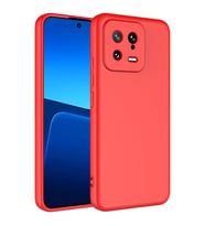Xiaomi Mi 13 Kılıf Kamera Korumalı iÇi Süet Dokulu Lansman Tipi Silikon (Kırmızı)