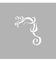 Ejderha Araba Sticker siyah 13x14 CM (Beyaz)