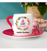 8 Mart Dünya Kadınlar Gününe Özel Türk Kahvesi Fincanı (Kırmızı)