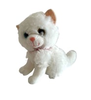 Sesli Ayakta Miyavlayan 28 cm Peluş Kedi Oyuncak (Beyaz)
