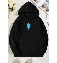 Unisex Su Avatar Baskılı Sweatshirt (Siyah)