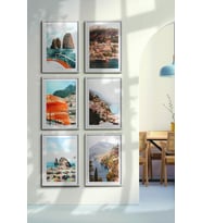 Çerçeveli Tablo  Dekorasyon  Ev Dekoru Modern Sanat Sahil Baskısı İtalya Duvar Sanatı Tatil Holiday ÖZC-452 (Beyaz)