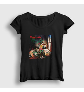 Presmono Kadın Beyaz Tear Marillion T-Shirt 162958tt (Siyah)