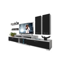 Decoraktiv Flex 5d130 Mdf Tv Ünitesi Tv Sehpası (Beyaz-Siyah)