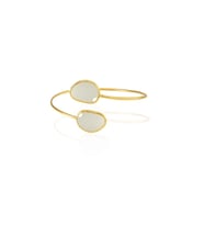 Kadir Jewellery 22 Ayar Altın Kaplama Zirkon Taşlı Ayarlanabilir Trend Bilezik (Beyaz)