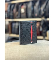 TRG POLO 2 RENKLİ HAKİKİ DERİ CÜZDAN (Siyah-Kırmızı)