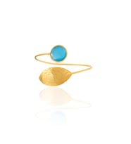 Kadir Jewellery 22 Ayar Altın Kaplama Zirkon Taşlı Ayarlanabilir Trend Bilezik (Koyu Mavi)