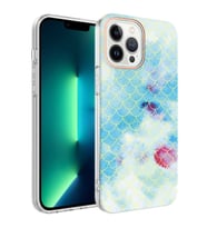 Uyumlu Model Apple iPhone 13 Pro Kılıf Desenli Bella Kapak (Mavi)