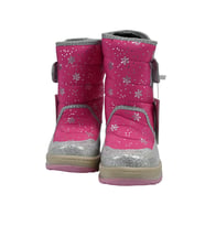 SİA ÇANTA BOOT'S SİMLİ ÇIRTLI & ORTAPEDİK  & ANATOMİK SAĞLAM KAYMAZ TABANLI UZUN KONÇLU İÇİ KÜRKLÜ ÜŞÜMEYEN AYAKLAR  ÇOCUK SNOW BOOT (Pembe)