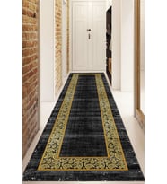 Dijital Baskılı Kaymaz Taban Yıkanabilir Modern Yolluk Ve Koridor Halısı NDU-SD-1071 (Gold)