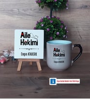 Aile Hekimi Dekoratif Taş, Kupa Bardak Kırmızı Hediye (Model 9)