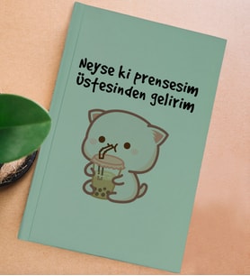 BK Gift Esprili Tasarım Serisi Sert Kapaklı Su Yeşili Defter, Arkadaşa Hediye, Yeni İş Hediyesi, Doğum Günü Hediyesi, Anı Defteri (Model 11)