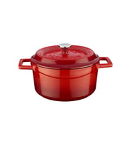 Lava Döküm Yuvarlak Tencere. Trendy Çap(Ø)20cm. (Kırmızı)